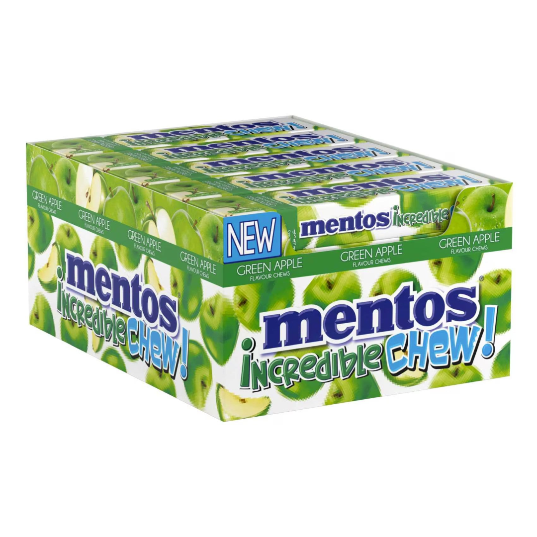 MENTOS INCREDIBLE CHEWS GREENAPPLE 20ST 45G